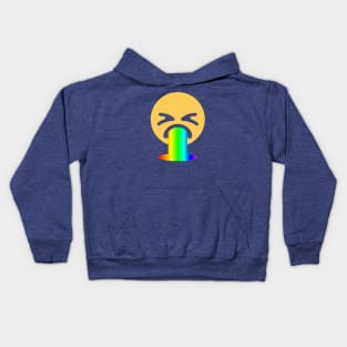 rainbow puke emoji Kids Hoodie